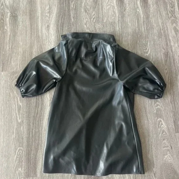 Zara Faux Leather Flowy Jacket - Picture 6 of 8